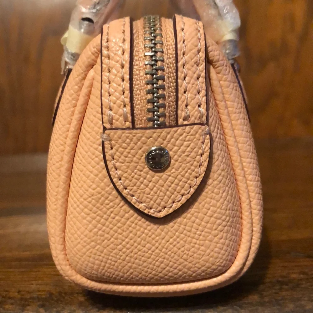 NWT-Coach-Mini Rowan Satchel Bag Charm/Keychain-Light Blush/Silver-$138 - Picture 5 of 12